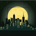 Ville de nuit sticker autocollant interrupteur