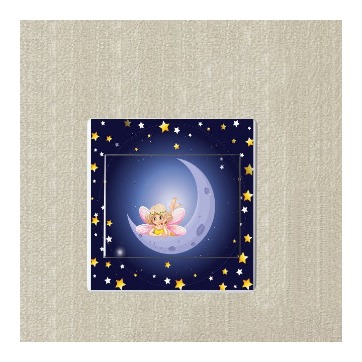 Fée sur la lune sticker autocollant interrupteur