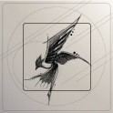 Oiseau dessiné à la main sticker autocollant interrupteur