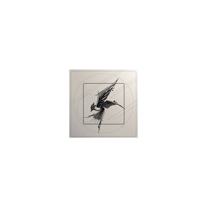 Oiseau dessiné à la main sticker autocollant interrupteur