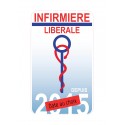 Caduceo Enfermera Liberal de la Fecha de la etiqueta engomada de la etiqueta engomada