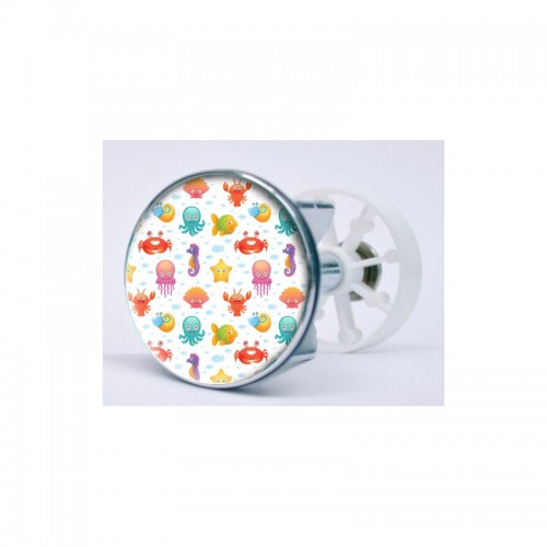 Stickers visage heureux autocollant bonde lavabo évier bouchon