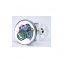 Stickers visage heureux autocollant bonde lavabo évier bouchon