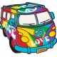 Van Peace and Love voiture autocollant sticker adhesif