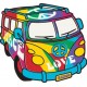 Van Peace and Love car decal sticker adhesive
