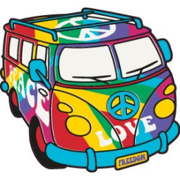 Van Peace and Love voiture autocollant sticker adhesif