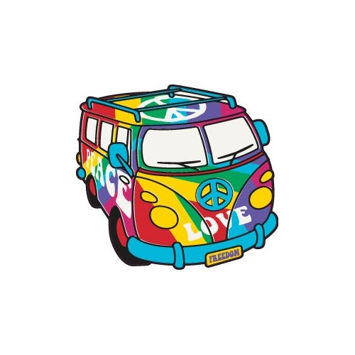 Van Peace and Love voiture autocollant sticker adhesif