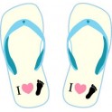 Autocollant sticker adhesif thong I love 