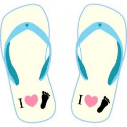 Autocollant sticker adhesif thong I love 