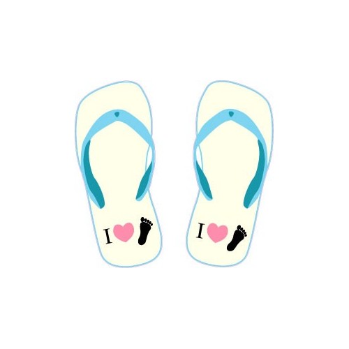 Autocollant sticker adhesif thong I love 