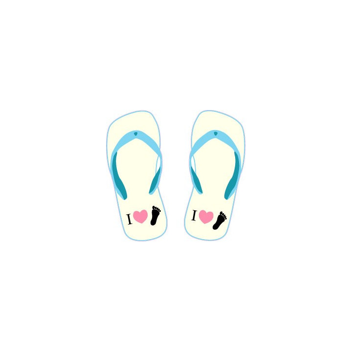 Autocollant sticker adhesif thong I love 