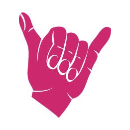 Autocollant shaka main rose sticker logo