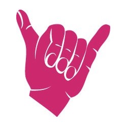 Autocollant shaka main rose sticker logo
