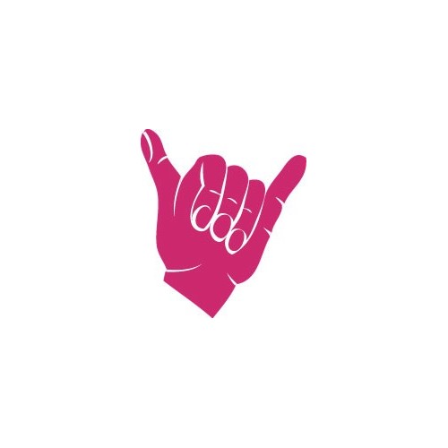 Autocollant shaka main rose sticker logo