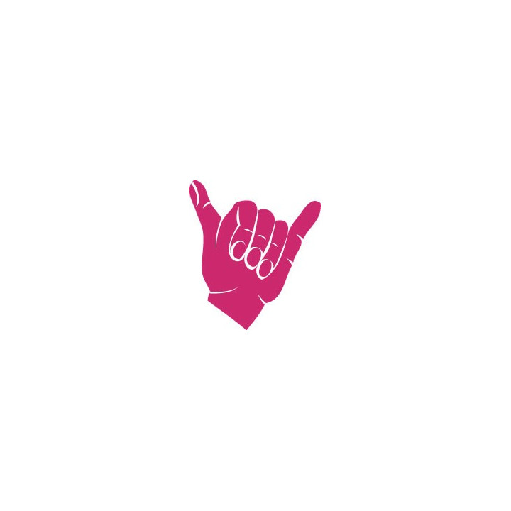 Autocollant shaka main rose sticker logo