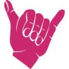 Autocollant shaka main rose sticker logo