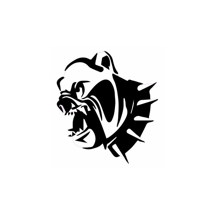 Autocollant Tête Bulldog Feroce stickers adhesif