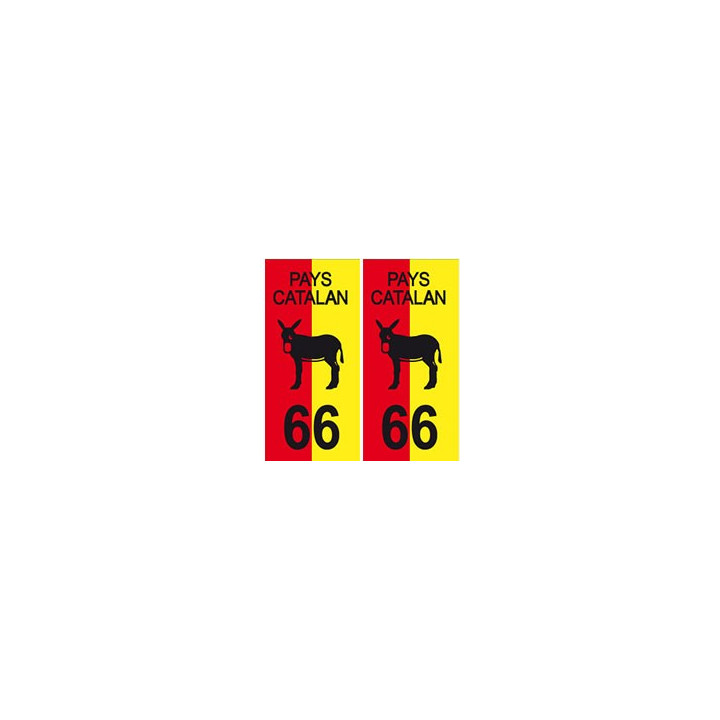 66 pays bicolore catalan burro autocollant plaque 