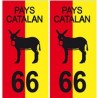 66 pays bicolore catalan burro autocollant plaque 