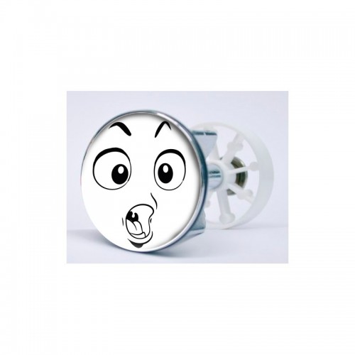 Stickers visage heureux autocollant bonde lavabo évier bouchon