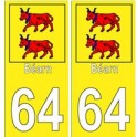 64 Bearn sticker plate yellow background