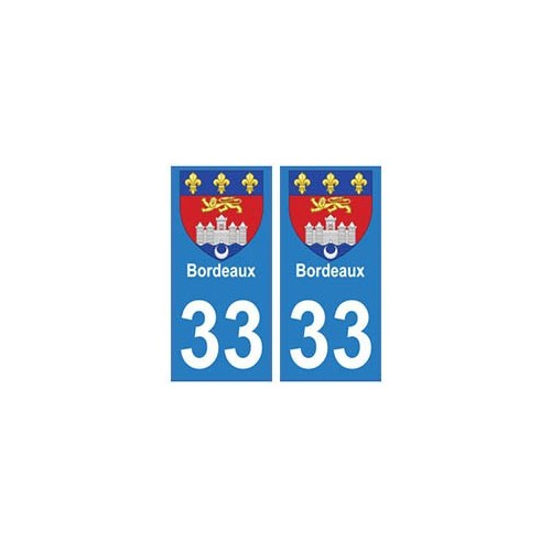 33 Bordeaux autocollant plaque blason armoiries stickers département