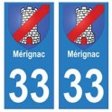 33 Mérignac autocollant plaque blason armoiries stickers département