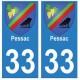 33 Pessac autocollant plaque blason armoiries stickers département