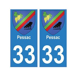 33 Pessac autocollant plaque blason armoiries stickers département