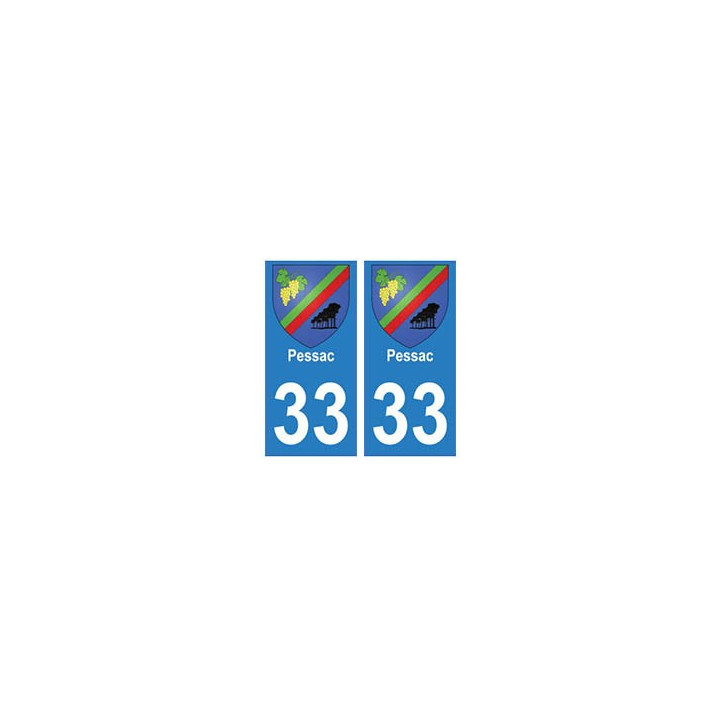 33 Pessac autocollant plaque blason armoiries stickers département