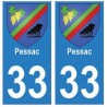 33 Pessac autocollant plaque blason armoiries stickers département