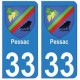 33 Pessac autocollant plaque blason armoiries stickers département