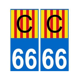 66 Catalan C autocollant plaque