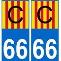 66 Catalan C autocollant plaque