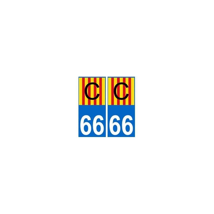 66 Catalan C autocollant plaque