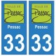 33 Pessac autocollant plaque blason armoiries stickers département