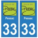 33 Pessac de la etiqueta engomada de la placa de escudo de armas el escudo de armas de pegatinas departamento