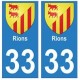 33 Rions autocollant plaque blason armoiries stickers département