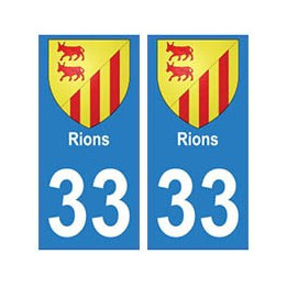 33 Rions autocollant plaque blason armoiries stickers département