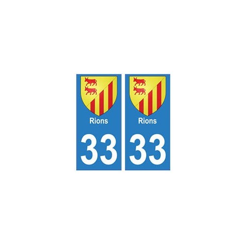 33 Rions autocollant plaque blason armoiries stickers département
