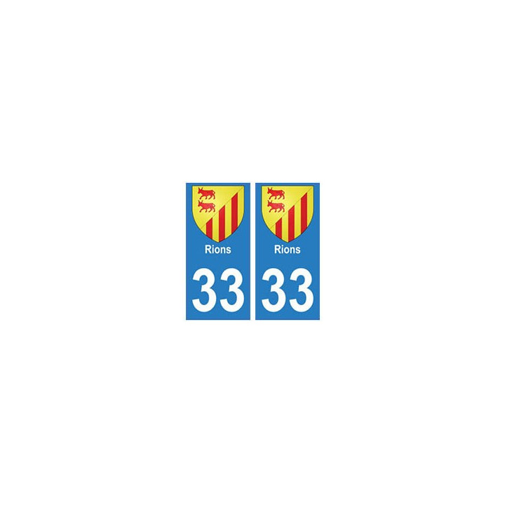 33 Rions autocollant plaque blason armoiries stickers département