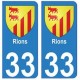33 Rions autocollant plaque blason armoiries stickers département