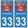 33 Saint-Émilion autocollant plaque blason armoiries stickers département