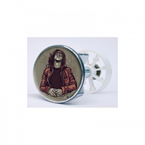 Stickers visage heureux autocollant bonde lavabo évier bouchon