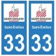 33 Saint-Émilion autocollant plaque blason armoiries stickers département