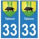 33 Talence autocollant plaque blason armoiries stickers département