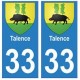 33 Talence autocollant plaque blason armoiries stickers département