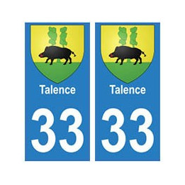 33 Talence autocollant plaque blason armoiries stickers département