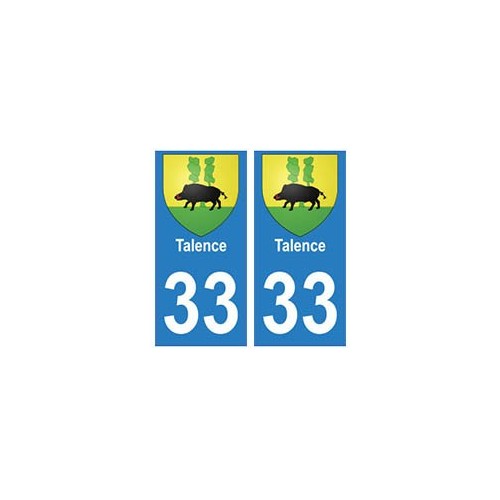 33 Talence autocollant plaque blason armoiries stickers département