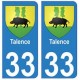 33 Talence autocollant plaque blason armoiries stickers département